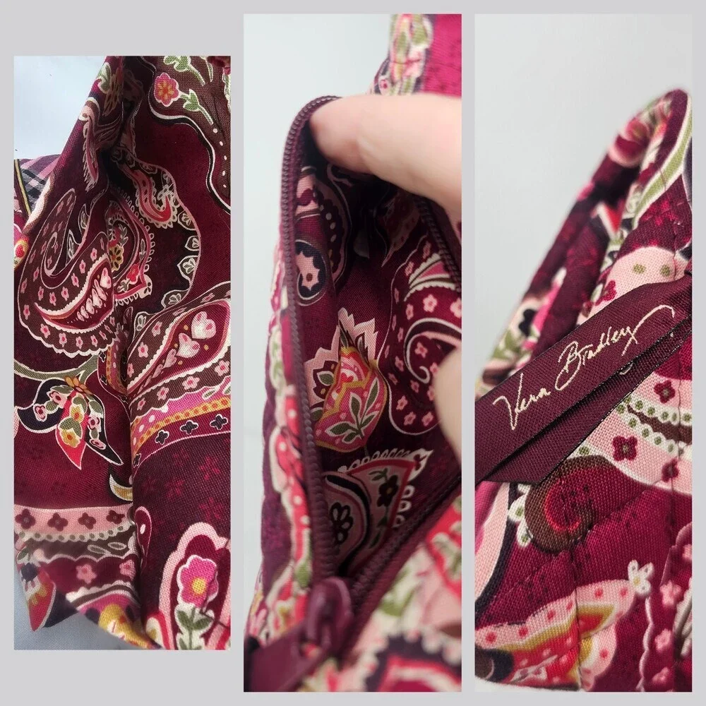 Retired Vera Bradley Piccadilly Plum Trifold Paisley Quilted Canvas Wallet